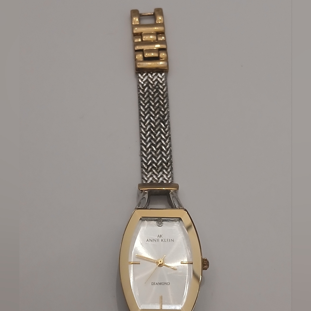 Anne Klein Gold-Tone Mesh Bracelet WatchVintage 90's Classic Diamond - Picture 4 of 12
